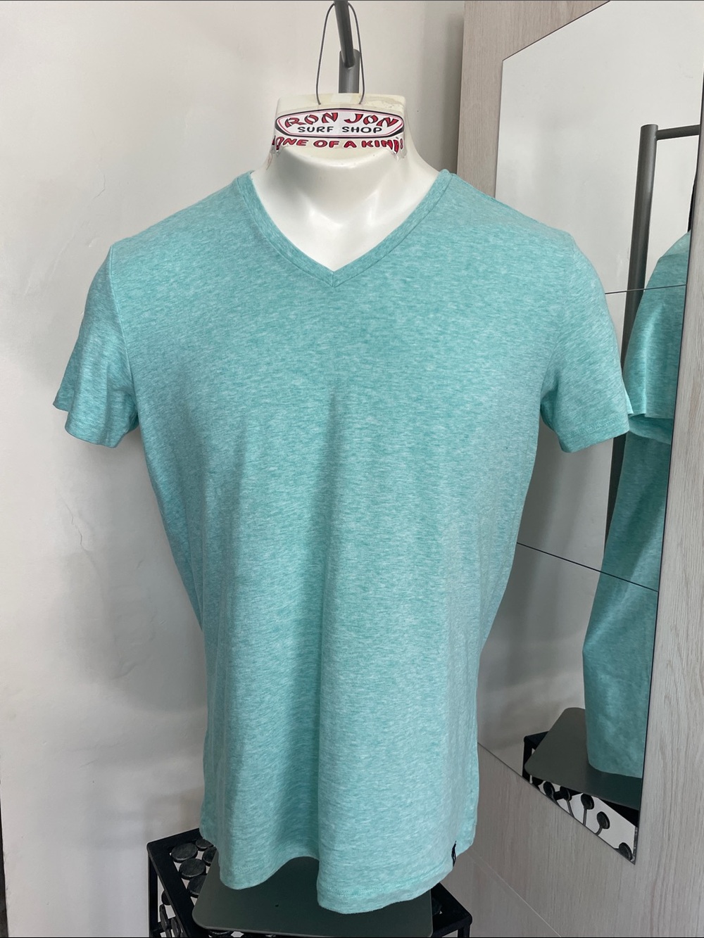 American Eagle Outfitters Men's V-Neck Tee in aqua